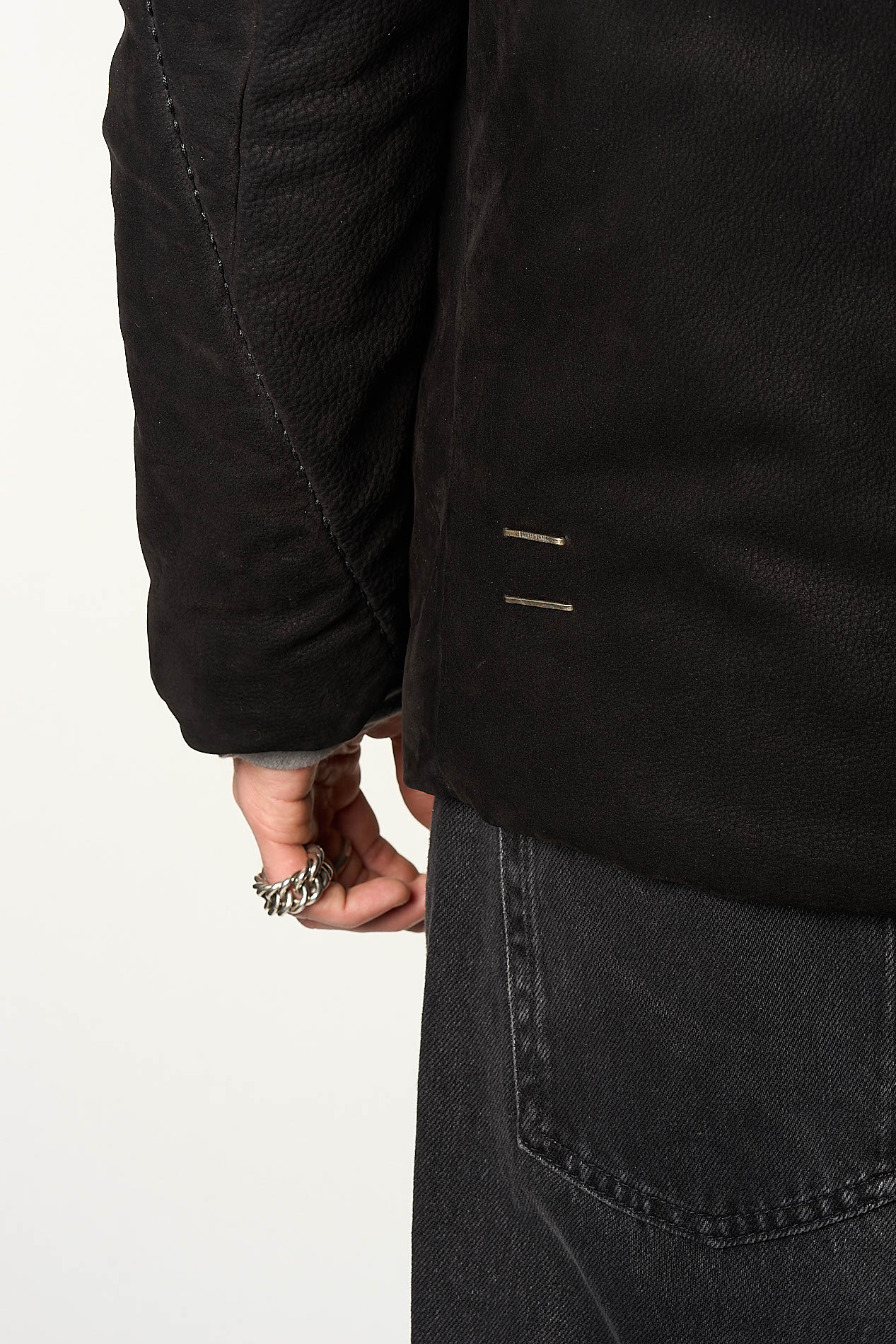DANIELE BASTA LEATHER AND SILVER JACKET